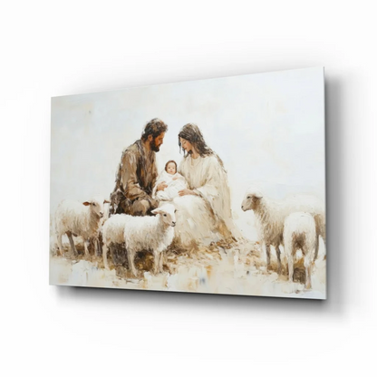 Nativity Scene Canvas Wall Art with Soft Earthy Tones | Insigneart USA | vintageantiquesgifts.com