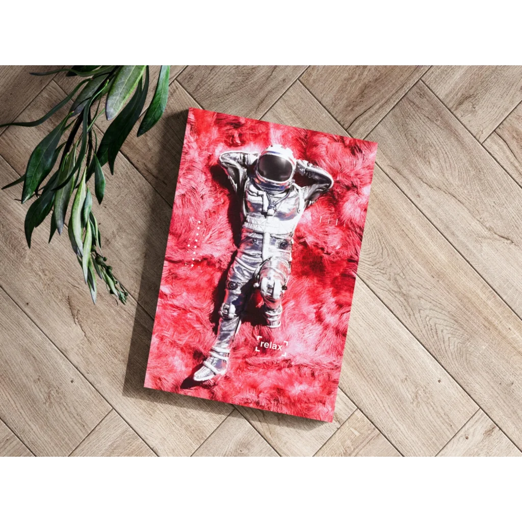 Relaxing Astronaut Insigne Aluminum Print for Modern Spaces | Modern Wall Art Decor | vintageantiquesgifts.com