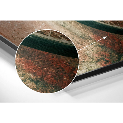 Stunning brushed aluminium dibond wall art with rusted patina