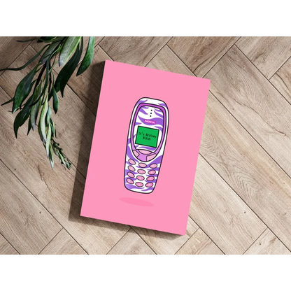 Stylized zebra Nokia 3310 on pink insigne aluminum print for Britney birthday