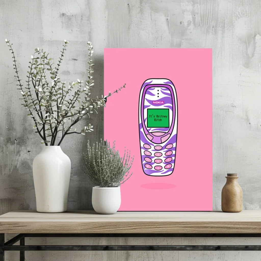 Vibrant Britney Nokia 3310 zebra print on insigne aluminum