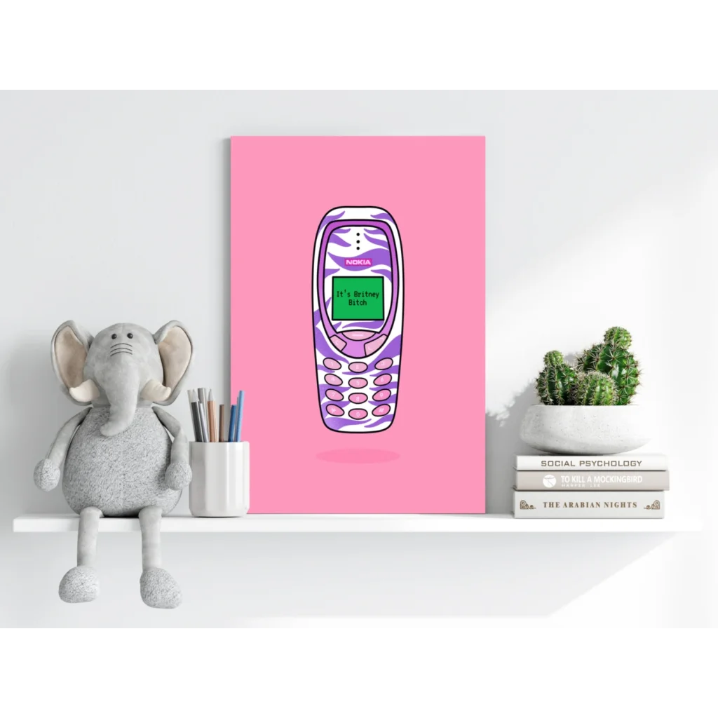 Vibrant Britney Nokia 3310 zebra print on insigne aluminum