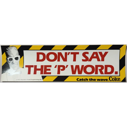 Retro Max Headroom Coke NOS bumper sticker for car enthusiasts and retro fans