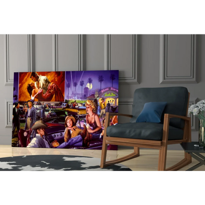 24 inch LG OLED TV curved screen black frame wall art print