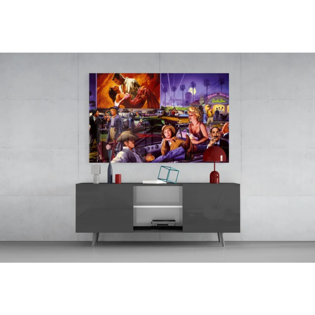 Samsung QLED TV curved screen wall art print