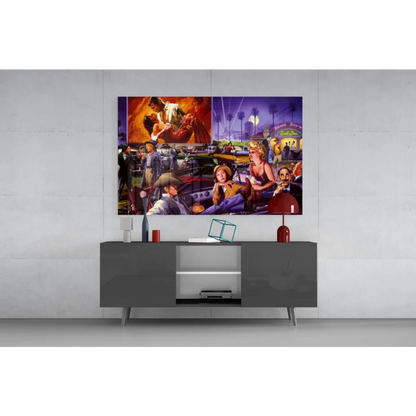 Samsung QLED TV curved screen wall art print