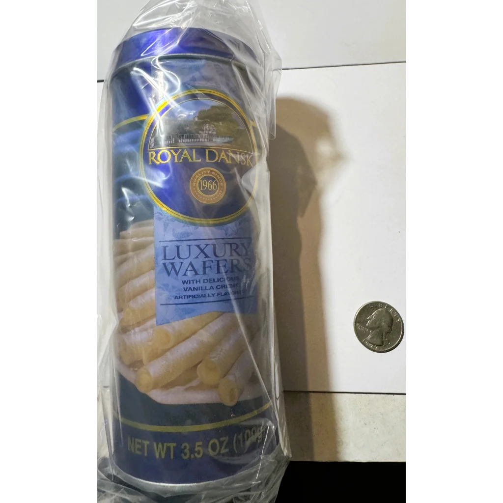 Blue Royal Dansk Luxury Wafers tin in Retro Nine Piece Collectible Tin Box Set