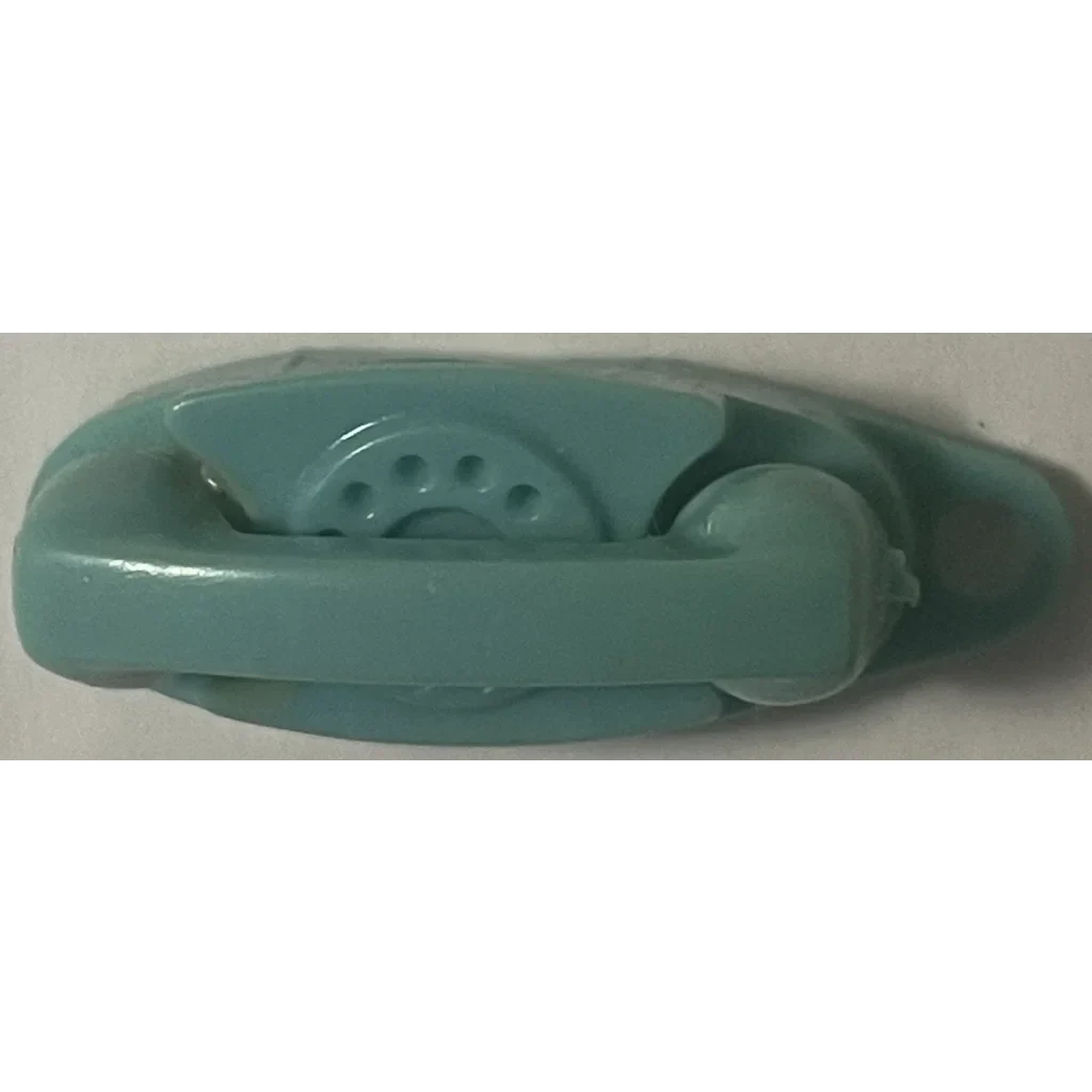 Mint green rotary-style phone handset for the Retro Princess Phones Keychain