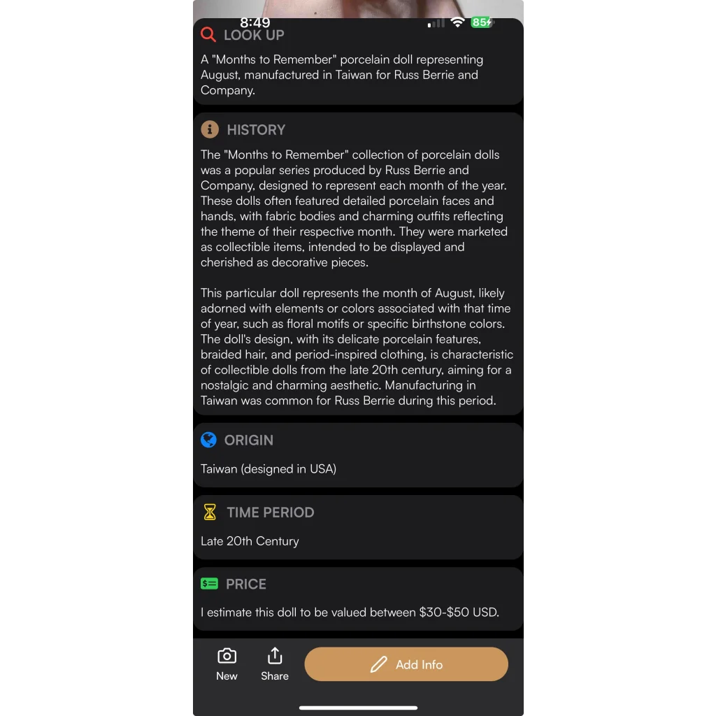 Vintage porcelain August doll from Retro Vintage Porcelain remember collection