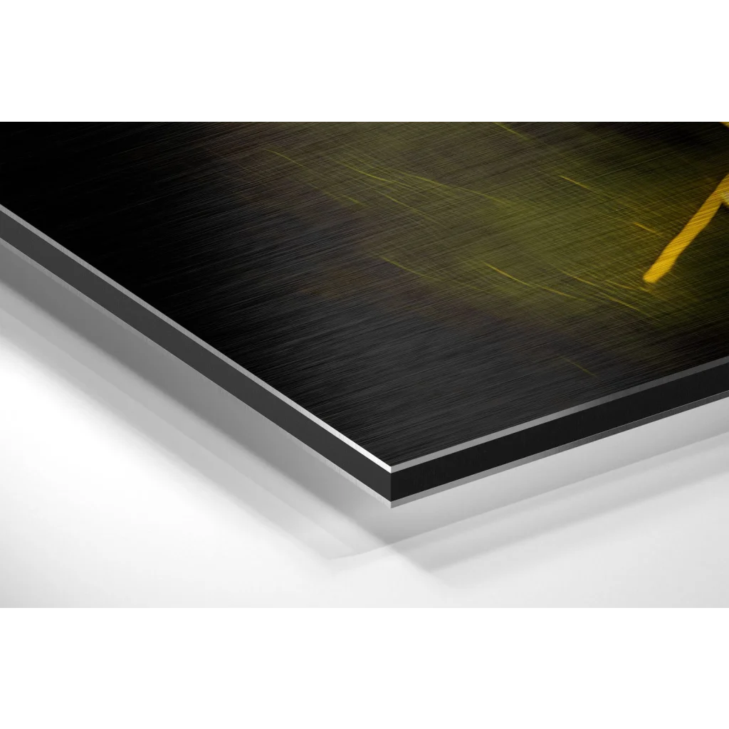 Stunning Brushed Aluminium Dibond Black Gold Portrait Print | Glass Wall Art Print | vintageantiquesgifts.com
