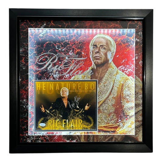 Ric Flair autographed deluxe framed 8x10 photo with black-framed collage