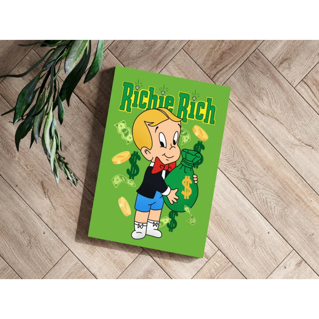 Richie Rich money bag on insigne aluminum print