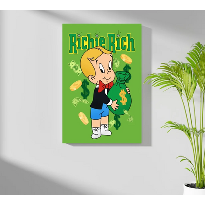 Richie Rich money bag on insigne aluminum print