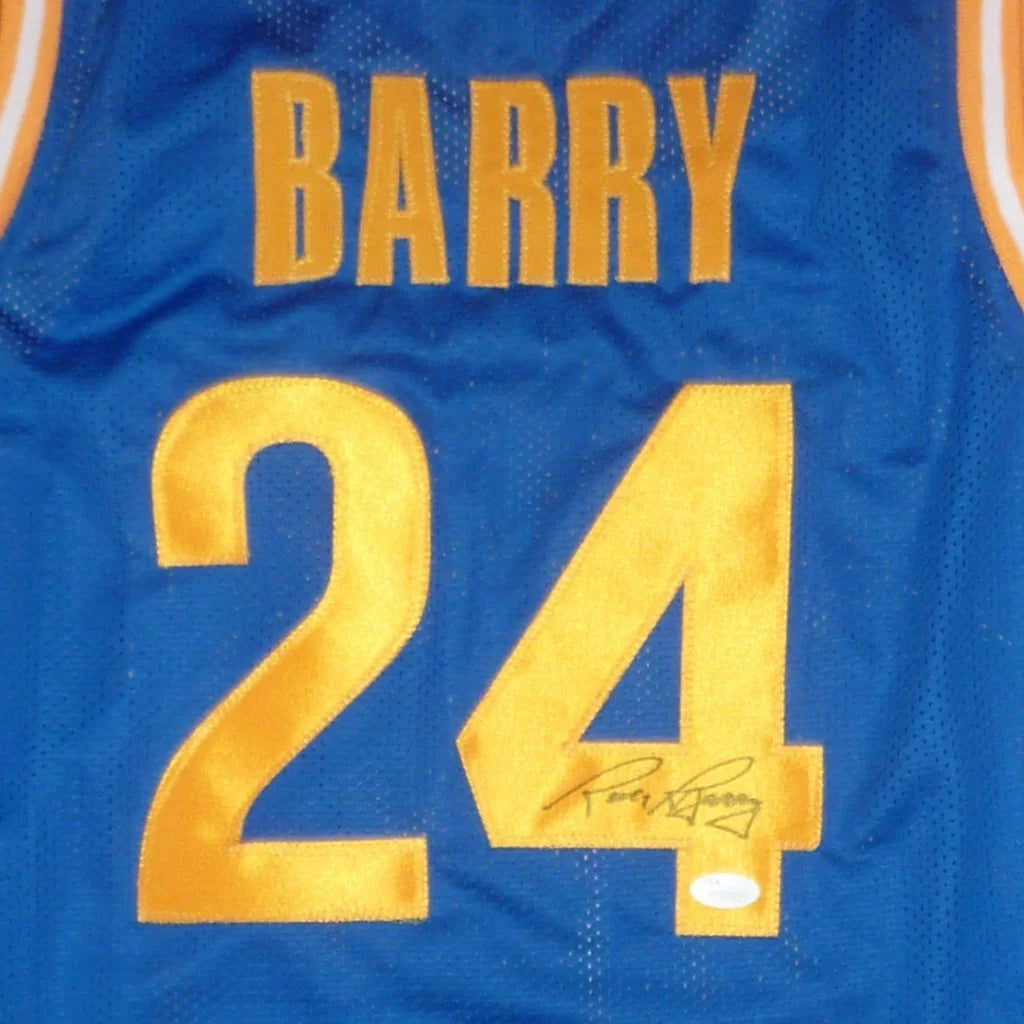 Rick Barry autographed Golden State custom jersey, blue #24 with signature