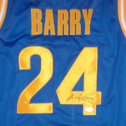 Rick Barry autographed Golden State custom jersey, blue #24 with signature