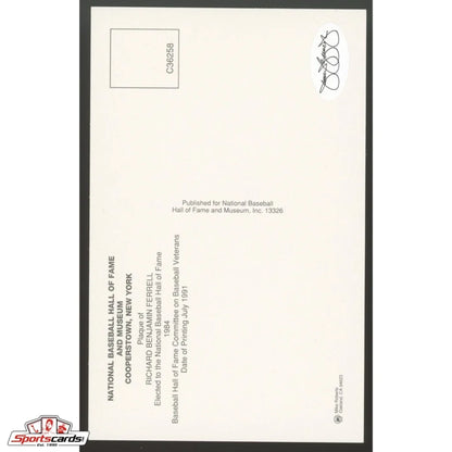 Signed Rick Ferrell HOF postcard vintage baseball legend collectible