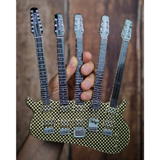 Rick Nielsen axe heaven officially licensed guitar replica collectible with 5-fingered pin