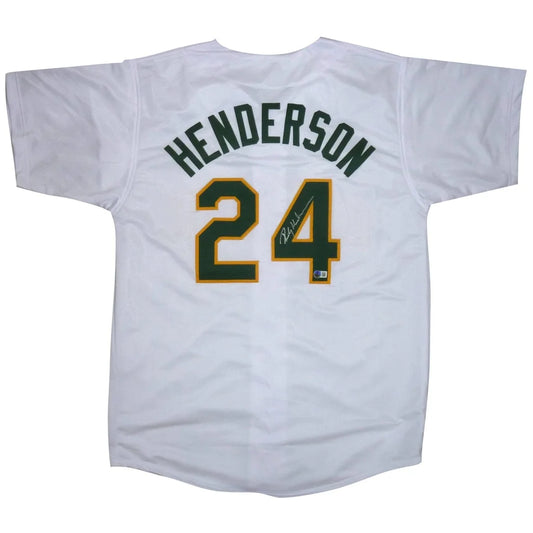 Rickey Henderson autographed white custom jersey with #24