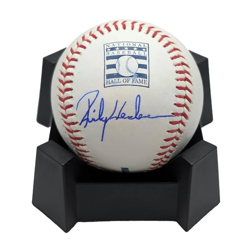 Rickey Henderson signed Rawling authentic fame baseball with Hall of Fame logo