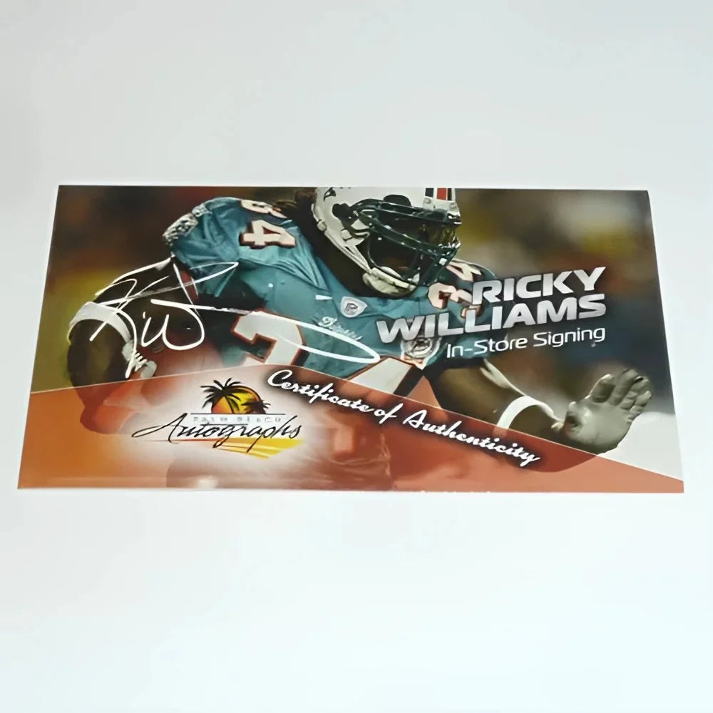 Ricky Williams autographed Miami custom jersey puff puff run legend