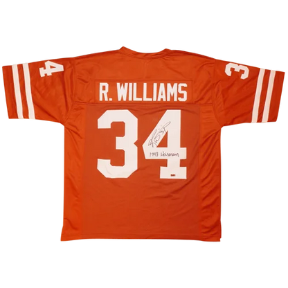 Ricky Williams autographed Texas Longhorns orange jersey #34