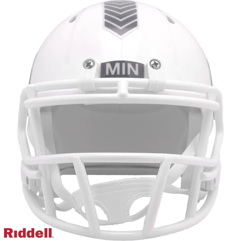 White Riddell NFL Salute to Service camo helmet with min logo