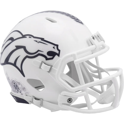 Matte black and white Denver Broncos Riddell Salute to Service camo helmet