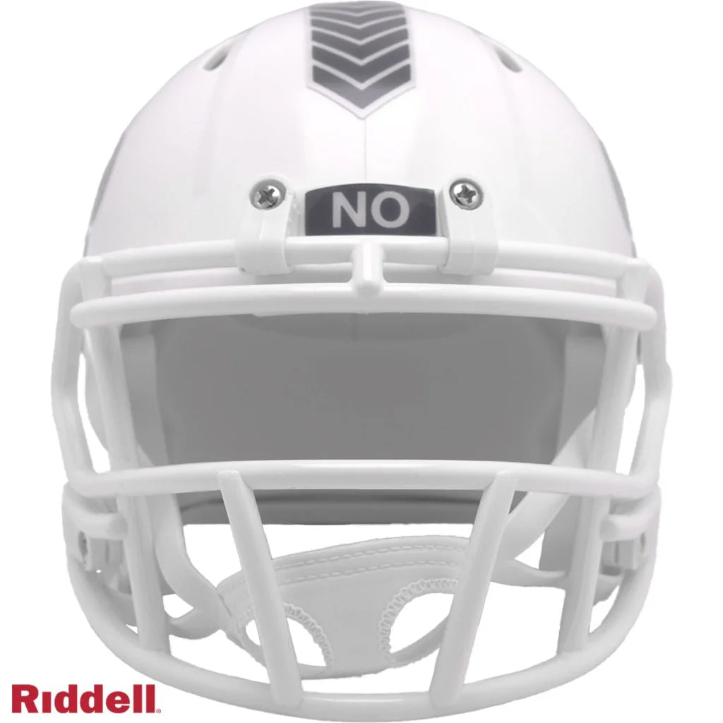 Riddell NFL Salute to Service camo helmet with white base, black accents and no logo