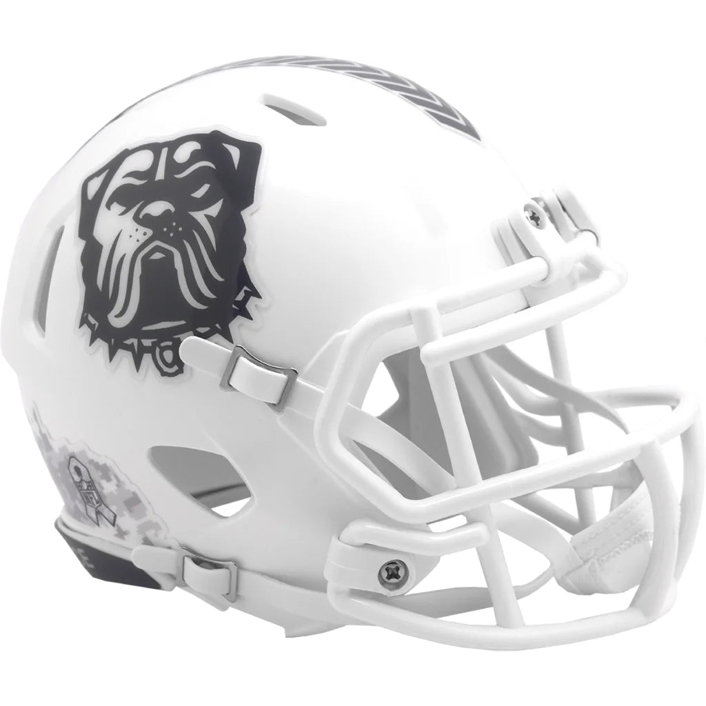 Riddell NFL Salute to Service black and white bulldog helmet with silver accents