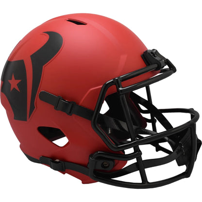 Riddell Rave Matte Red replica football helmet with black facemask and star logo