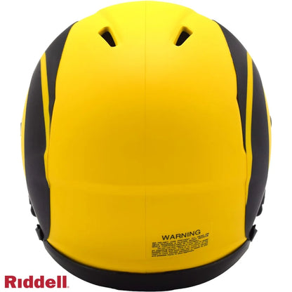 Riddell Rave mini football helmet in yellow black matte finish