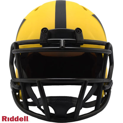 Riddell Rave mini football helmet in bold yellow with matte finish