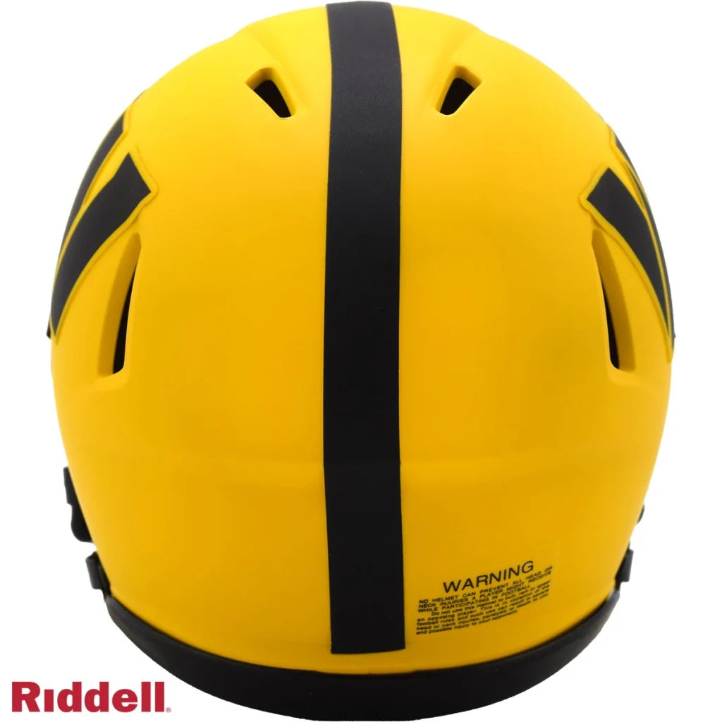 Riddell Rave mini football helmet features bold yellow and black design with Riddell logo