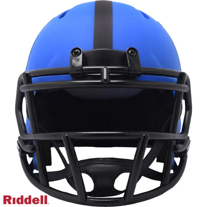 Riddell mini football helmet in matte blue Colts design with black faceguard
