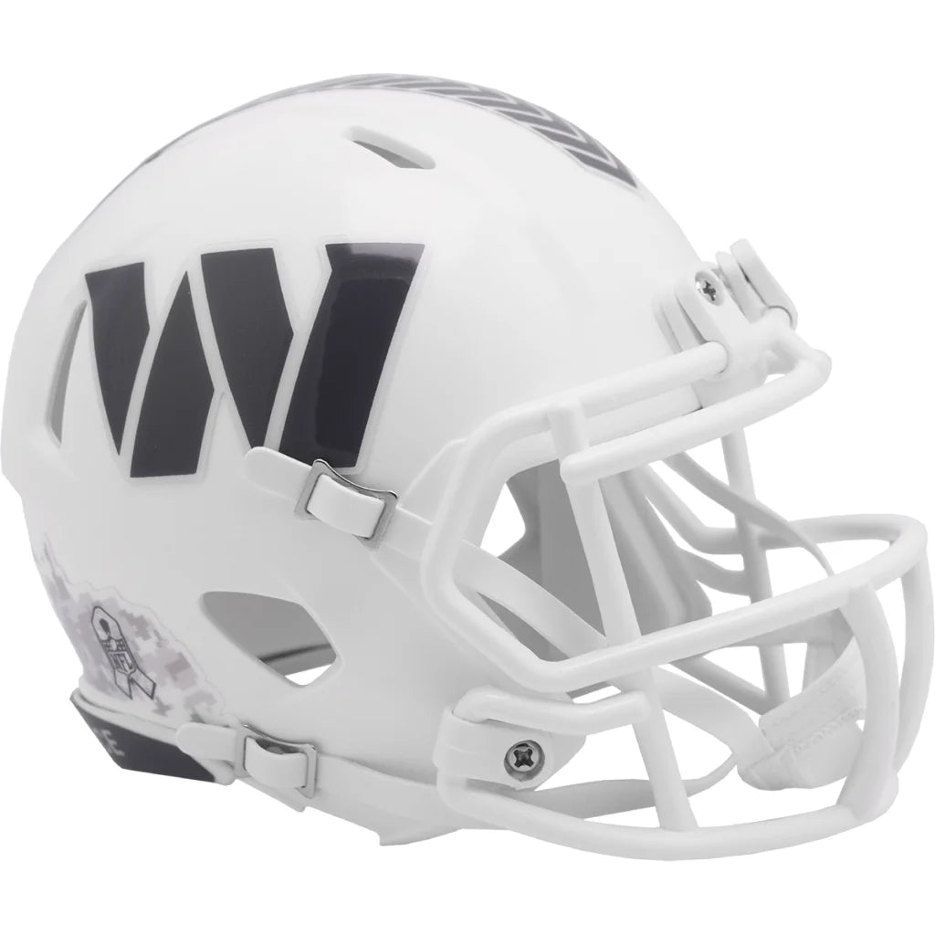 Matte white and black Wisconsin Badgers Riddell Salute to Service helmet