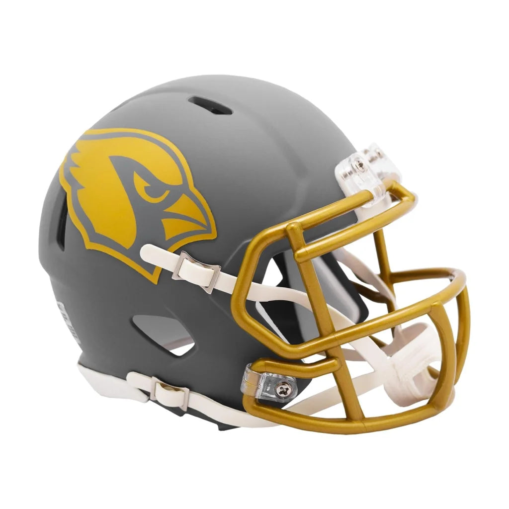 Riddell Slate Collection Eagle helmet in charcoal gray and gold with matte finish