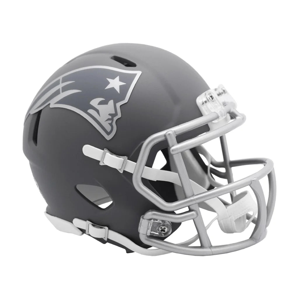 Glossy black and silver New England Patriots mini helmet by Riddell
