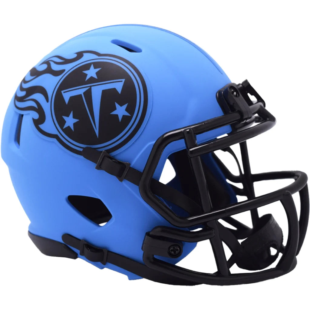 Riddell Speed Mini Football Helmet in Matte Blue Flames