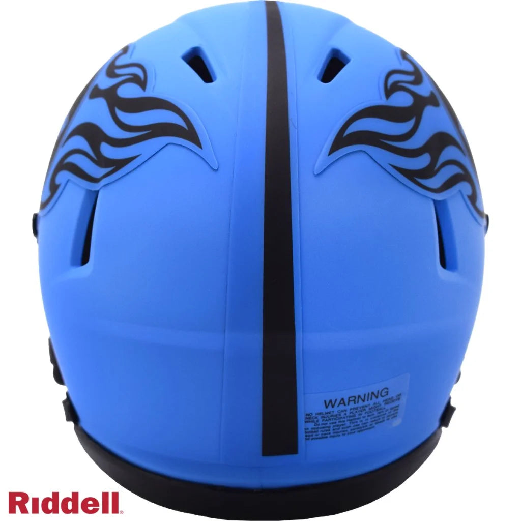 Riddell Speed Mini Football Helmet with bold blue flame design