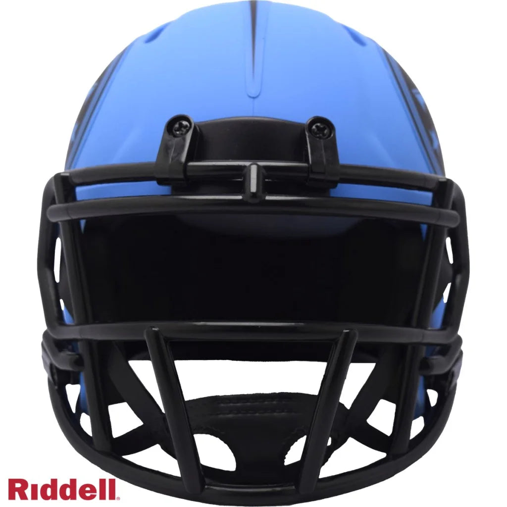 Riddell Speed Mini Football Helmet Features Bold Blue Flame Design