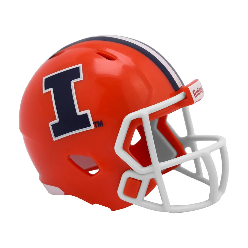 Orange Riddell Speed Pocket Pro Illinois Fighting Illini mini helmet