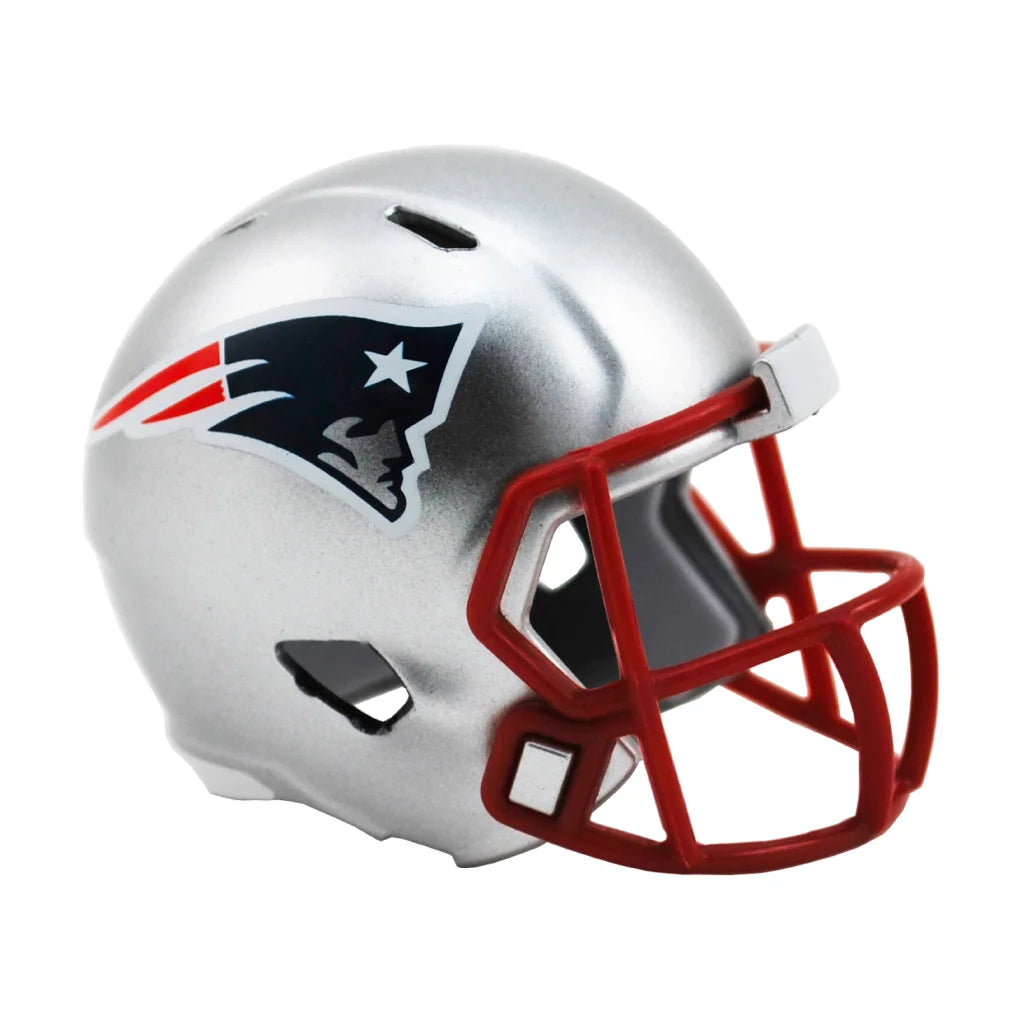 Silver New England Patriots Riddell Speed Pocket Pro mini helmet