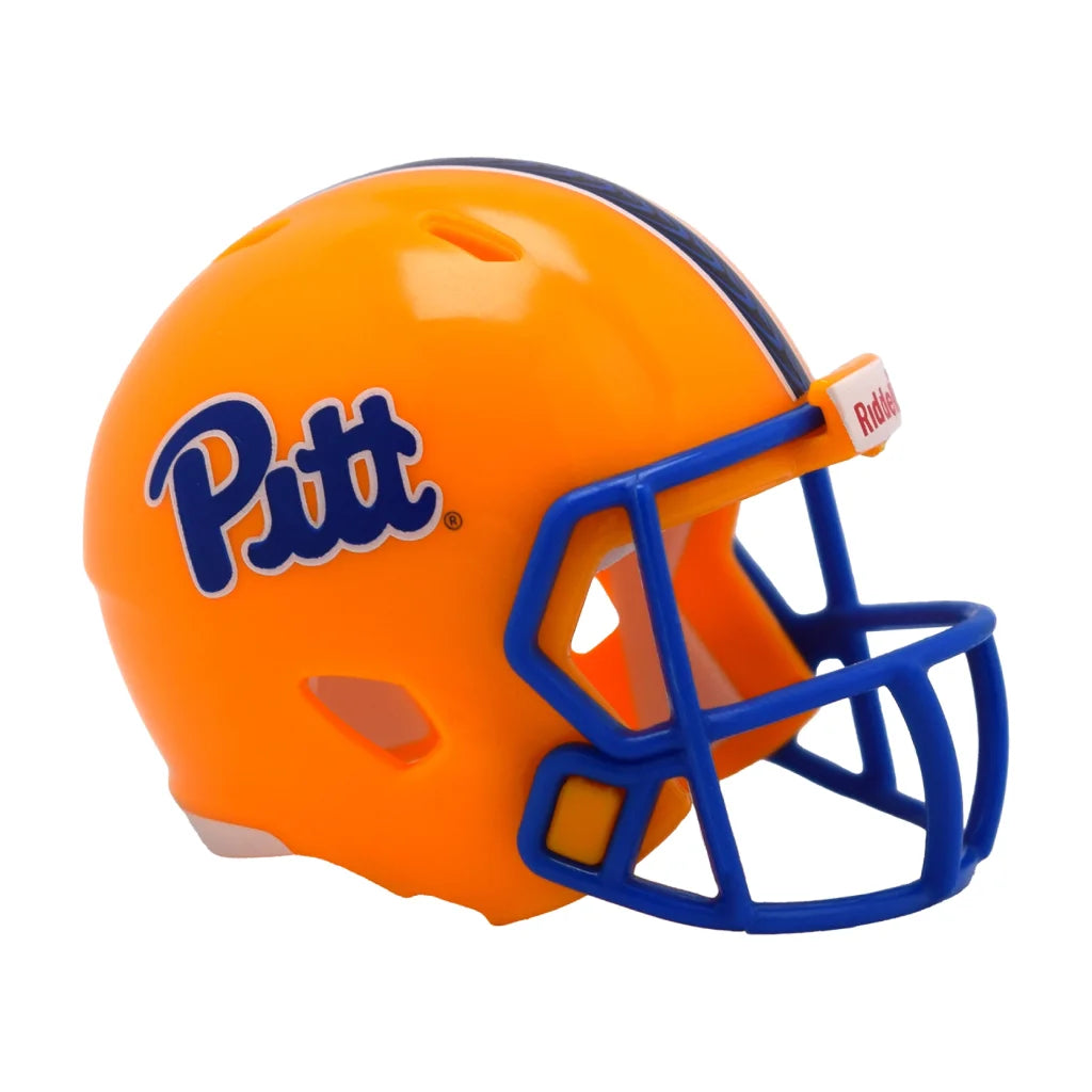 Riddell Speed Pocket Pro Pitt Panthers mini helmet in orange blue