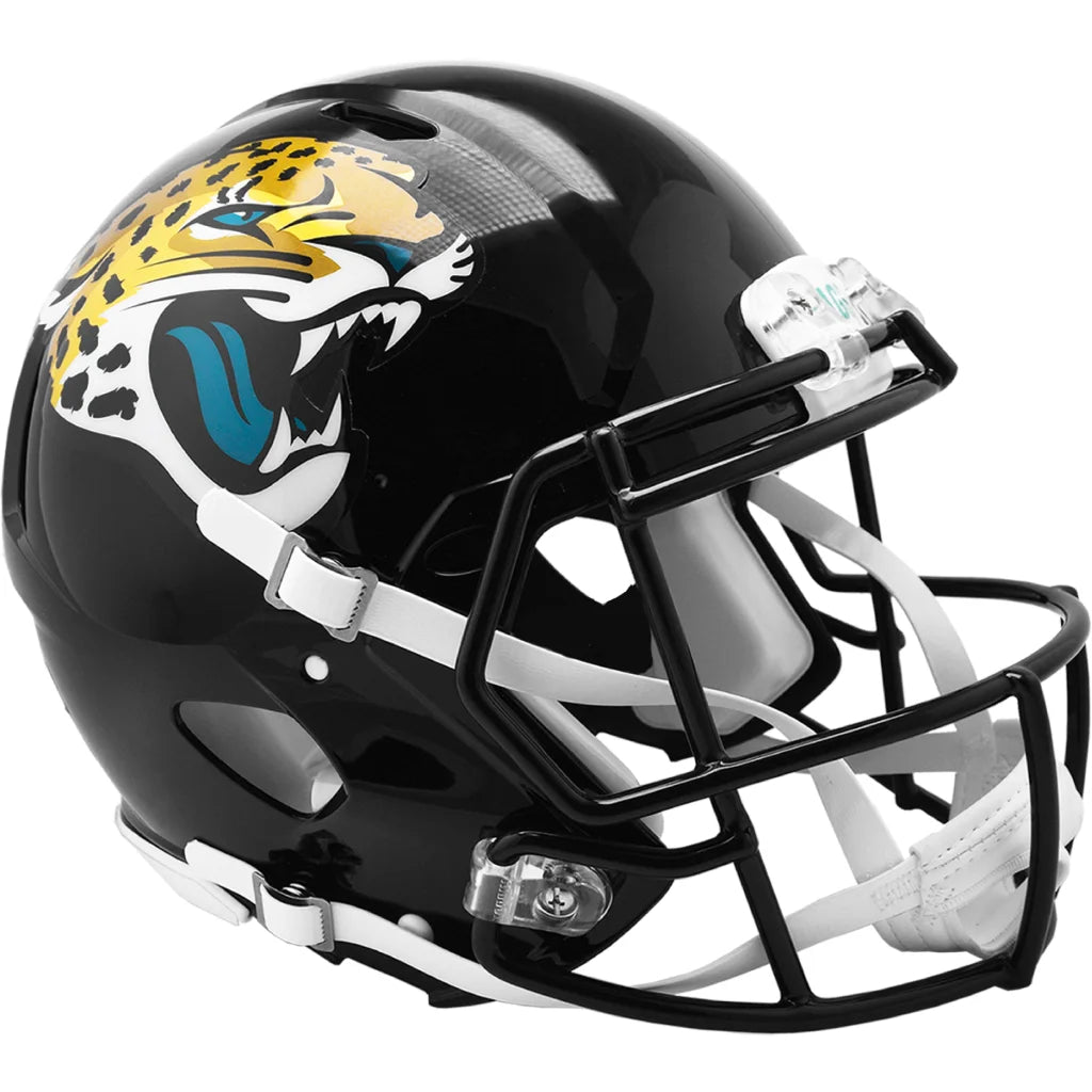 Riddell Speed Revolution NFL Jaguars helmet in black with clear visor