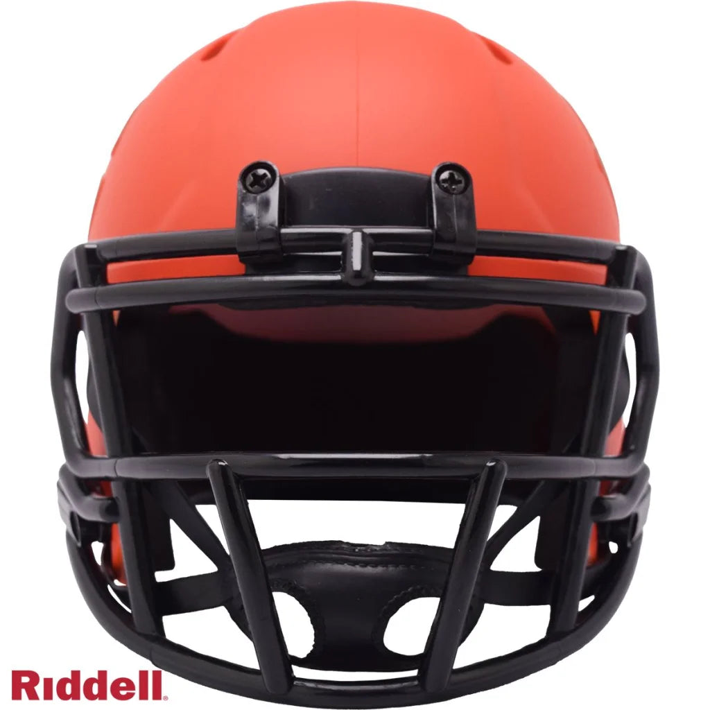 Riddell SpeedFlex mini football helmet features matte orange and black design