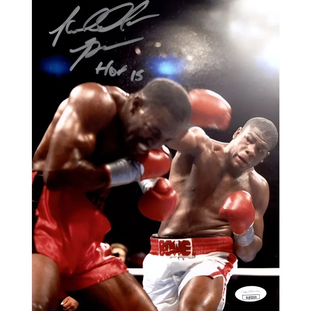 Riddick Bowe autographed boxing photo vs Holyfield from private signing