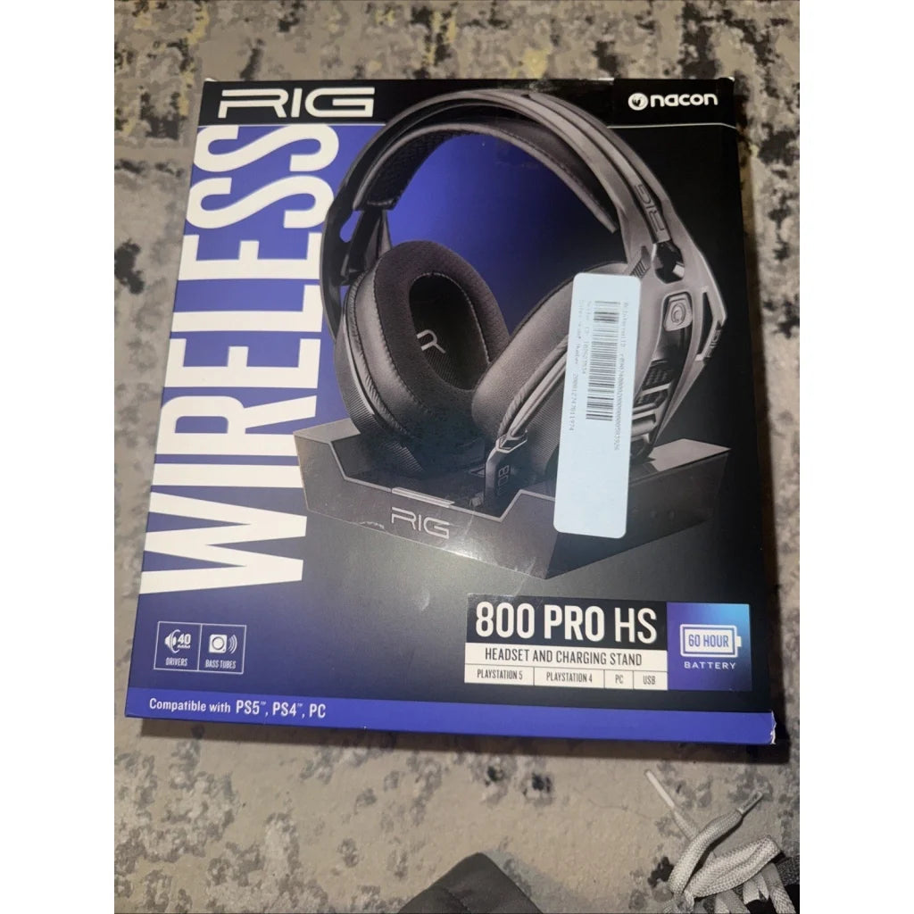 Black RIG 800 Pro HS wireless gaming headset with charging stand