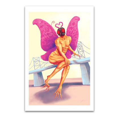 Surreal comic book art by Butch Mapa featuring David Mack with a pink butterfly wing creature