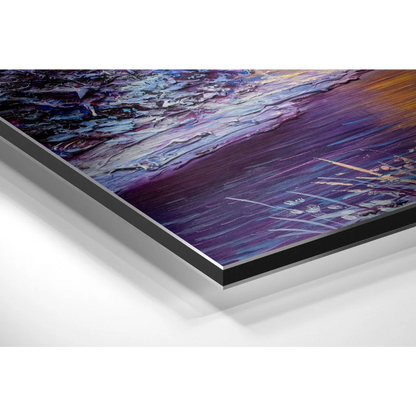 Vibrant abstract ocean on brushed aluminium dibond print