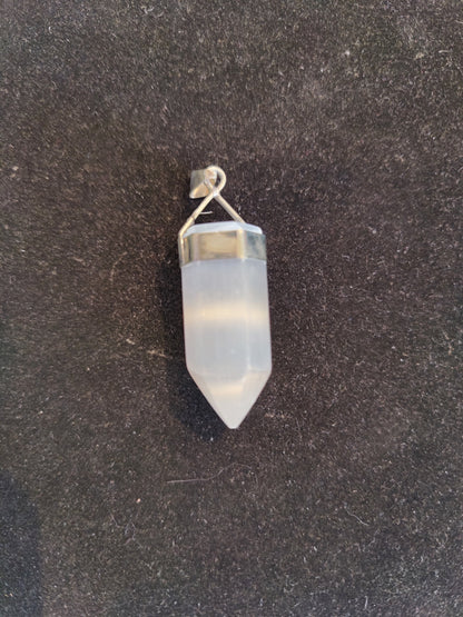 Moroccan Selenite Pendants in Sterling Silver Clasp